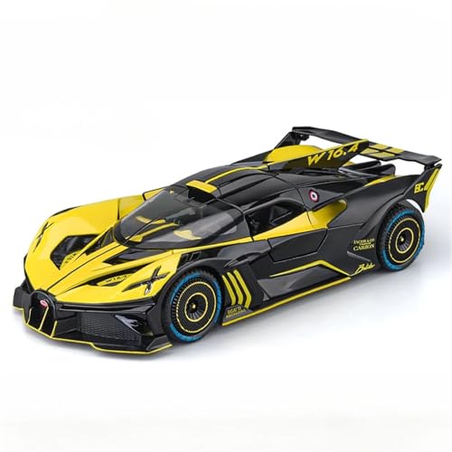 CJJXKBEP Fertiges Modellauto Legierung Diecast 1:24 for Bugatti Fire Meteor Auto Modell Zurückziehen Sound Licht Simulierte Mini Fahrzeug Miniatur Auto Modell im Massstab(Yellow) von CJJXKBEP