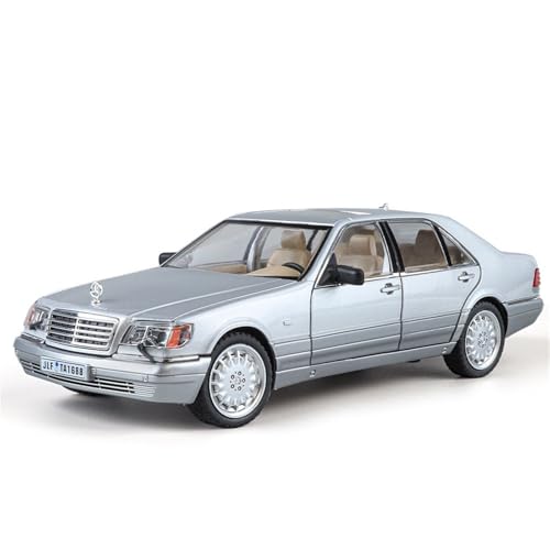 CJJXKBEP Fertiges Modellauto Legierung Diecast 1:24 for Mercedes-Benz W140 Miniatur Auto Modelle Sound Licht Zurückziehen Modell Fahrzeug Miniatur Auto Modell im Massstab(White) von CJJXKBEP