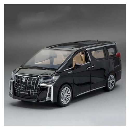 CJJXKBEP Fertiges Modellauto Legierung Diecast 1:24 for Toyota Alpha MPV Auto Modelle Sound Licht Zurückziehen Simulation Miniatur Fahrzeuge Präsentiert Miniatur Auto Modell im Massstab(Black) von CJJXKBEP