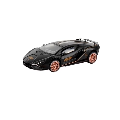 CJJXKBEP Fertiges Modellauto Legierung Diecast 1:32 for Lamborghini Lightning Sportwagen Modell Sound Licht Zurückziehen Miniatur Supercar Sammlung Miniatur Auto Modell im Massstab(Black) von CJJXKBEP