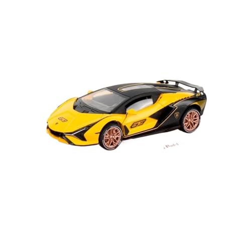 CJJXKBEP Fertiges Modellauto Legierung Diecast 1:32 for Lamborghini Lightning Sportwagen Modell Sound Licht Zurückziehen Miniatur Supercar Sammlung Miniatur Auto Modell im Massstab(Yellow) von CJJXKBEP