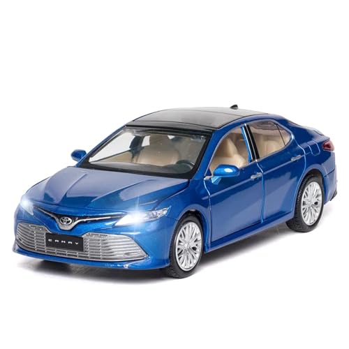 CJJXKBEP Fertiges Modellauto Legierung Diecast 1:34 for Toyota Camry Mini Modell Autos Sound Licht 4 Türen Geöffnet Zurückziehen Simulation Fahrzeug Exponate Miniatur Auto Modell im Massstab(Blue) von CJJXKBEP