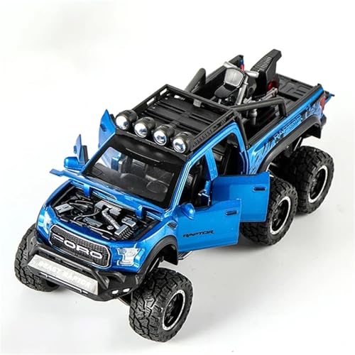 CJJXKBEP Fertiges Modellauto Legierung Druckguss 1/28 for Ford Raptor F150 Geländewagenmodelle Metallsimulation Minifahrzeugmodell Exquisite Sammlungen Miniatur Auto Modell im Massstab(Blue) von CJJXKBEP