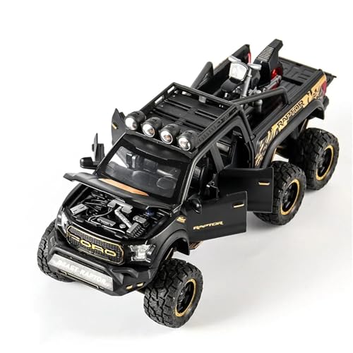 CJJXKBEP Fertiges Modellauto Legierung Druckguss 1/28 for Ford Raptor F150 Geländewagenmodelle Metallsimulation Minifahrzeugmodell Exquisite Sammlungen Miniatur Auto Modell im Massstab(Matte Black) von CJJXKBEP