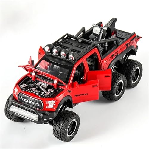 CJJXKBEP Fertiges Modellauto Legierung Druckguss 1/28 for Ford Raptor F150 Geländewagenmodelle Metallsimulation Minifahrzeugmodell Exquisite Sammlungen Miniatur Auto Modell im Massstab(Red) von CJJXKBEP