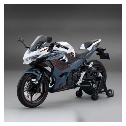 CJJXKBEP Fertiges Modellauto Metall 1:12 for Kawasaki Ninja 400 Motorräder Modell Sound Licht Mini-Fahrzeugmodell Exquisite Präsentiert Sammlungen Miniatur Auto Modell im Massstab(Gray) von CJJXKBEP