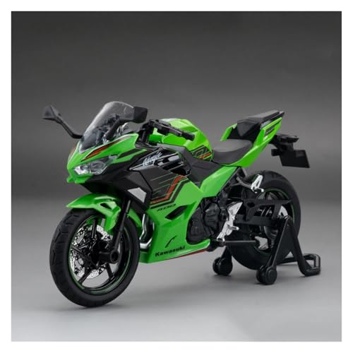 CJJXKBEP Fertiges Modellauto Metall 1:12 for Kawasaki Ninja 400 Motorräder Modell Sound Licht Mini-Fahrzeugmodell Exquisite Präsentiert Sammlungen Miniatur Auto Modell im Massstab(Green) von CJJXKBEP