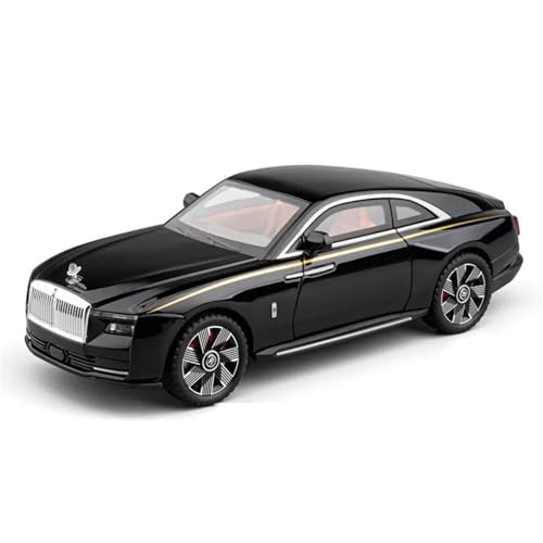 CJJXKBEP Fertiges Modellauto Metalldruckguss 1:24 for Rolls Royce Spectre Modellauto Zurückziehbar Simuliertes Mini-Fahrzeugmodell Miniatur Auto Modell im Massstab(Black) von CJJXKBEP