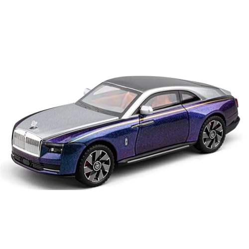 CJJXKBEP Fertiges Modellauto Metalldruckguss 1:24 for Rolls Royce Spectre Modellauto Zurückziehbar Simuliertes Mini-Fahrzeugmodell Miniatur Auto Modell im Massstab(Purple) von CJJXKBEP