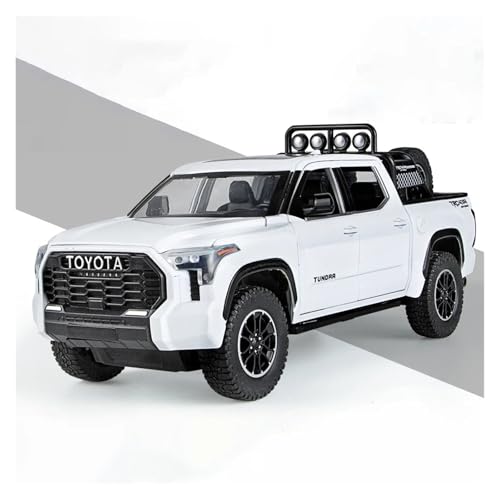 CJJXKBEP Fertiges Modellauto Metalldruckguss 1:24 for Toyota Tundra Simulation Automodell 6 Türen Geöffnet Geländewagenmodelle Dekorationssammlungen Miniatur Auto Modell im Massstab(White) von CJJXKBEP