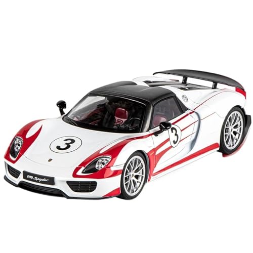 CJJXKBEP Maßstabsgetreues Modellauto, Legierung, 1:18, für Porsche 918 Martini Modellauto, Schalllicht, 4 Türen, geöffnet, simuliertes Mini-Rennfahrzeug, statische Anzeige, Miniatur-Druckguss-Fahrzeug von CJJXKBEP