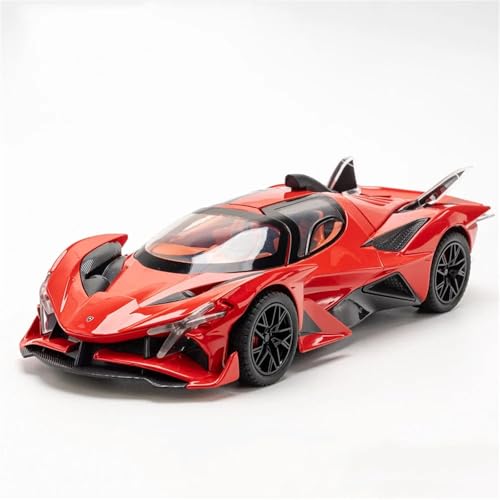 CJJXKBEP Maßstabsgetreues Modellauto, Legierung, 1:24, für Apollo Project EVO Supercar-Modellauto, Autotüren, offenes Geräuschlicht, Rückziehfunktion, dynamische Fahrzeuge, Sammlung, von CJJXKBEP