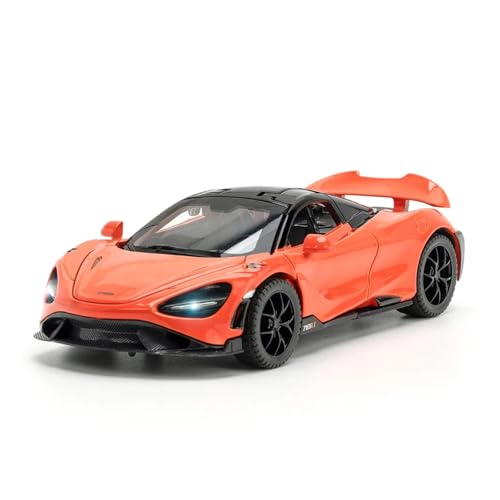 CJJXKBEP Fertiges Modellauto Legierung Diecast 1:32 for McLaren 765LT Sportwagen Modell Türen Geöffnet Zurückziehen Fahrzeugmodelle Miniatur Auto Modell im Massstab(Orange) von CJJXKBEP