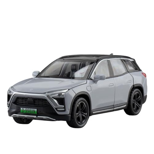 CJJXKBEP Fertiges Modellauto Legierung Diecast 1:32 for NIO ES8 Simulation Auto Modell 6 Türen Geöffnet Zurückziehen Sound Licht Miniatur Fahrzeug Modell Miniatur Auto Modell im Massstab(Gray) von CJJXKBEP