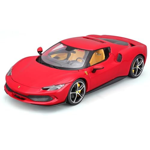 CJJXKBEP Maßstabsgetreues Modellauto im Maßstab 1:18 für Ferrari 296 GTB, Simulationslegierung, statisches Druckguss-Miniaturfahrzeug, Modellsammlung, Geschenk, Miniatur-Druckguss-Fahrzeug (rot) von CJJXKBEP