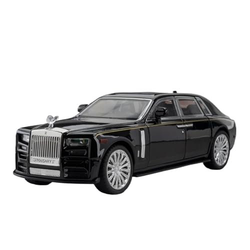 CJJXKBEP Fertiges Modellauto 1:22 for Rolls Royce Phantom Automodell Musik Licht Türen Geöffnet Mini-Fahrzeugmodelle Ornamente Miniatur Auto Modell im Massstab(Black) von CJJXKBEP