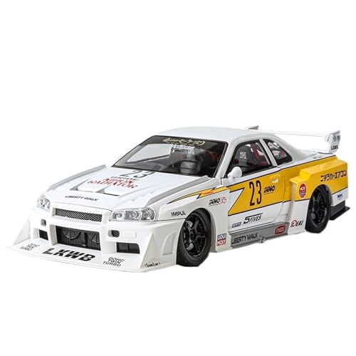 CJJXKBEP Maßstabsgetreues Modellauto im Maßstab 1:24, für Nissan GTR S15, Legierung, Druckguss, Sportwagen, Modell, 4 Türen, offenes Geräuschlicht, Rennfahrzeug, Mini-Fahrzeug, von CJJXKBEP