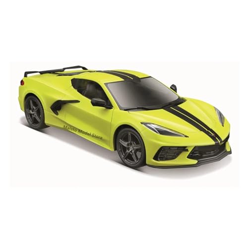 CJJXKBEP Maßstabsgetreues Modellauto im Maßstab 1:24 für Corvette Stingray Coupe Z51, Legierung, statisches Druckguss-Miniaturfahrzeug, Modell, Geschenk-Kollektion, Miniatur-Druckguss-Fahrzeug (gelb) von CJJXKBEP