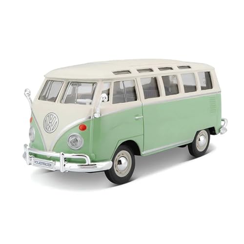 CJJXKBEP Maßstabsgetreues Modellauto im Maßstab 1:24 für Volkswagen 2023 ID.Buzz T1 Retro-Bus, Simulation, Legierung, statisches Druckguss-Miniaturfahrzeug, Miniatur-Druckguss-Fahrzeug (Cyan) von CJJXKBEP