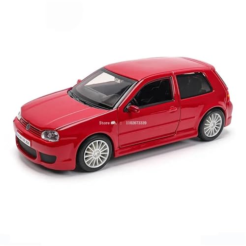 CJJXKBEP Maßstabsgetreues Modellauto im Maßstab 1:24 für Volkswagen Golf R32, Simulationslegierung, Druckguss, Miniatur-Fahrzeug, exquisite Geschenk-Kollektion, Miniatur-Druckguss-Fahrzeug (rot) von CJJXKBEP