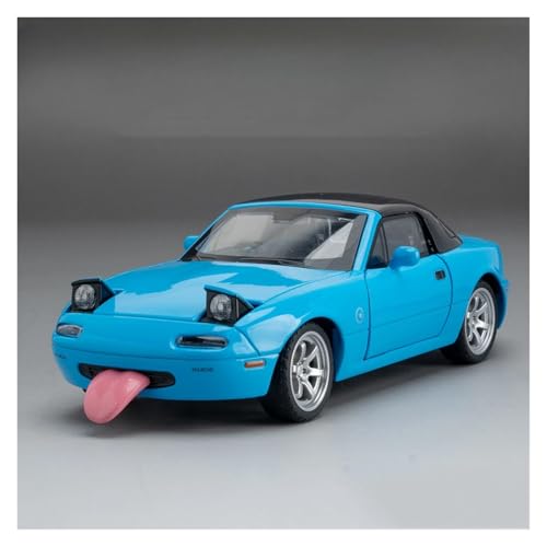 CJJXKBEP Maßstabsgetreues Modellauto im Maßstab 1:32 für Mazda MX-5, Metalldruckguss, Schalllicht, Rückziehfunktion, 5 Türen geöffnet, Gummireifen, simuliertes Mini-Fahrzeug, von CJJXKBEP