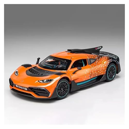 Fertiges Modellauto 1:24 For Mercedes-Benz AMG ONE Sportwagenmodell, Metalldruckguss, Freilaufende Fahrzeuge, Simulation Von Sound Und Licht Als Geschenk Miniatur auto Modell im Massstab(Orange) von CJJXKBEP