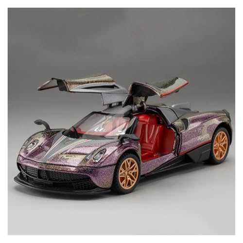 Fertiges Modellauto 1:32 For Pagani Huayra BC Sportwagenmodelle, Legierungsdruckguss, Sound, Licht, 2 Türen Geöffnet, Zurückziehbare Supercar-Mini-Fahrzeuge Miniatur auto Modell im Massstab(Purple) von CJJXKBEP