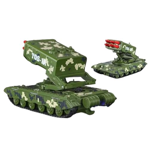 Fertiges Modellauto Legierung Diecast 1:32 TOS-1A T34 99A Tank Rakete Modell Auto Militär Modelle Sound Licht Zurückziehen Exquisite Sammlung Miniatur auto Modell im Massstab(T34 Camouflage Green) von CJJXKBEP