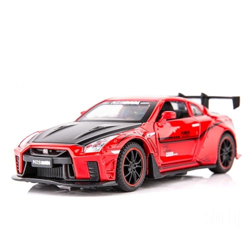 Fertiges Modellauto Maßstab 1:32 For Nissan R35. Simulations-Legierungsautomodell, Zurückziehbar Mit Sound Und Licht. Miniatur-Fahrzeugmodell Aus Druckguss Miniatur auto Modell im Massstab(Red) von CJJXKBEP