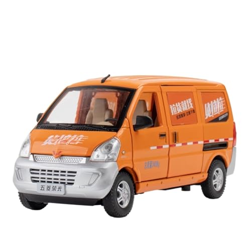 Miniatur Auto Modell im Massstab Legierung 1:24 For Wuling Rongguan Van Modell Auto Sound Licht Zurück ziehen Simuliert Miniatur-Fahrzeugmodelle Sammlungen Fertiges Modellauto (Orange) von CJJXKBEP