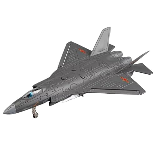 Scale Finished Modell Car Legierung Diecast 1:68 J-31 Stealth Fighter Simulation Modell Sound Licht Ziehen Militär Flugzeug Modell Wunderschöne Präsentiert Miniatur Druckguss Fahrzeug (Silber) von CJJXKBEP