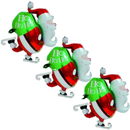 3Pcs Weihnachten Ballons große Weihnachten Weihnachtsmann Weihnachtsbaum Weihnachtsmütze Schneemann Folienballon für fröhliche Weihnachten Heiligabend Neujahr Party Dekorationen Zubehör von CJKDXDH