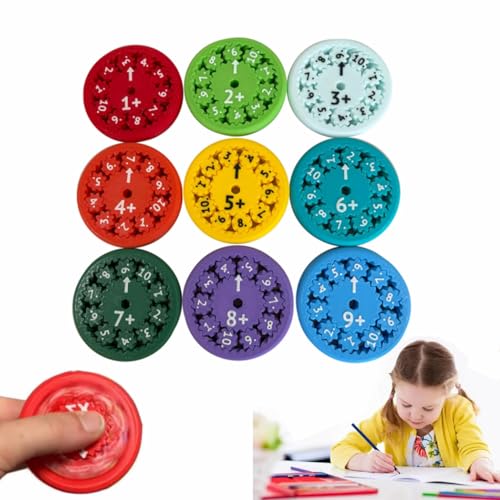 Math Fact Fidget Spinners,Math Fidget Spinner Game,Quiet Fidget Spinners Math Games Digital Table Toy (9PC-Addition& Subtraction) von CJKH
