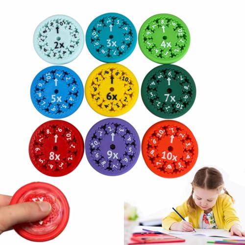 Math Fact Fidget Spinners,Math Fidget Spinner Game,Quiet Fidget Spinners Math Games Digital Table Toy (9PC-Multiplication&Division) von CJKH