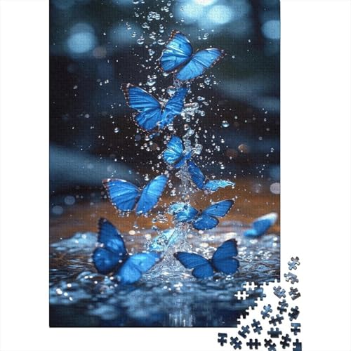 Blue Schmetterling Puzzle 1000 Teile,Puzzle Für Erwachsene, Impossible Puzzle, GesKükenlichkeitsspiel Für Die Ganze Familie,Puzzle Legespiel- Erwachsenenpuzzle Puzzel 1000pcs (75x50cm) von CJURAMTON