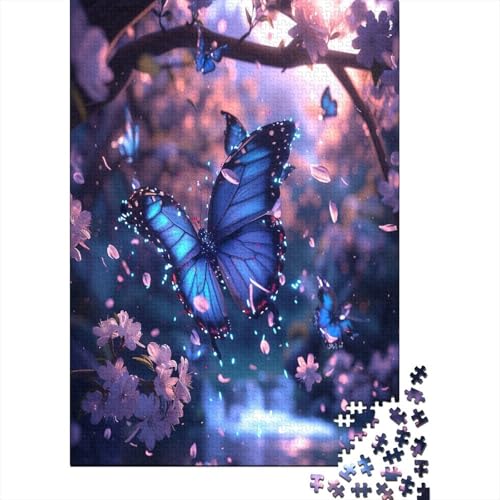 Blue Schmetterling Puzzle 1000 Teile,Puzzle Für Erwachsene, Impossible Puzzle, GesKükenlichkeitsspiel Für Die Ganze Familie,Puzzle Legespiel- Erwachsenenpuzzle Puzzel 1000pcs (75x50cm) von CJURAMTON