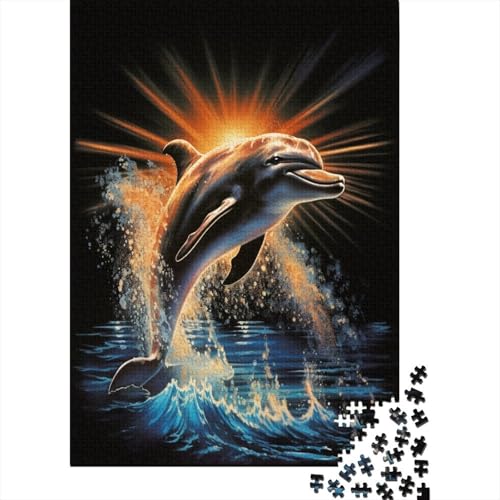 Delphins 1000 Stück Puzzles Für Erwachsene Teenager Stress Abbauen Familien-Puzzlespiel Mit Poster in 1000-teiliges Puzzle Kinder Lernspiel Spielzeug Geschenk Puzzel 1000pcs (75x50cm) von CJURAMTON