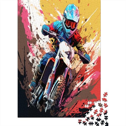 Dirt Bike 1000 Teile, Impossible Puzzle,GesKükenlichkeitsspiel Für Die Ganze Familie, Erwachsenenpuzzle Ab 14 Jahren Puzzel 1000pcs (75x50cm) von CJURAMTON