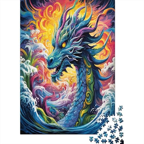 Drache 1000 Stück Puzzles Für Erwachsene Teenager Stress Abbauen Familien-Puzzlespiel 1000-teiliges Puzzle Kinder Lernspiel Spielzeug Geschenk Puzzel 1000pcs (75x50cm) von CJURAMTON