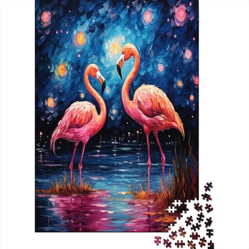 Flamingo 1000 Stück Puzzles Für Erwachsene Teenager Stress Abbauen Familien-Puzzlespiel 1000-teiliges Puzzle Kinder Lernspiel Spielzeug Geschenk Puzzel 1000pcs (75x50cm) von CJURAMTON