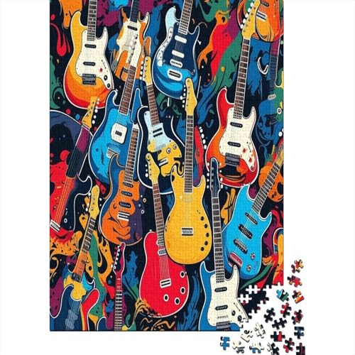 Gitarre 1000 Stück Puzzles Für Erwachsene Teenager Stress Abbauen Familien-Puzzlespiel 1000-teiliges Puzzle Kinder Lernspiel Spielzeug Geschenk Puzzel 1000pcs (75x50cm) von CJURAMTON