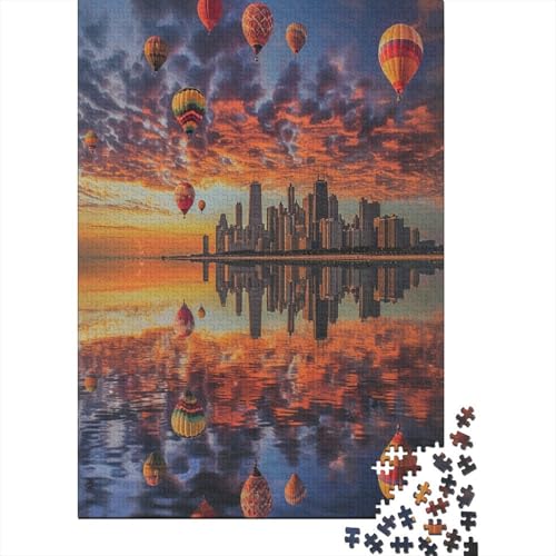 Heißluftballon 1000 Teile,Impossible Puzzle,GesKükenlichkeitsspiel Für Die Ganze Familie, Erwachsenen Puzzlespiel Puzzel 1000pcs (75x50cm) von CJURAMTON