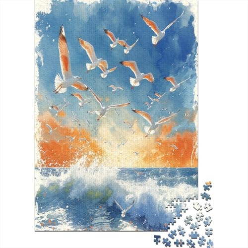 Möwe 1000 Stück Puzzles Für Erwachsene Teenager Stress Abbauen Familien-Puzzlespiel 1000-teiliges Puzzle Kinder Lernspiel Spielzeug Geschenk Puzzel 1000pcs (75x50cm) von CJURAMTON