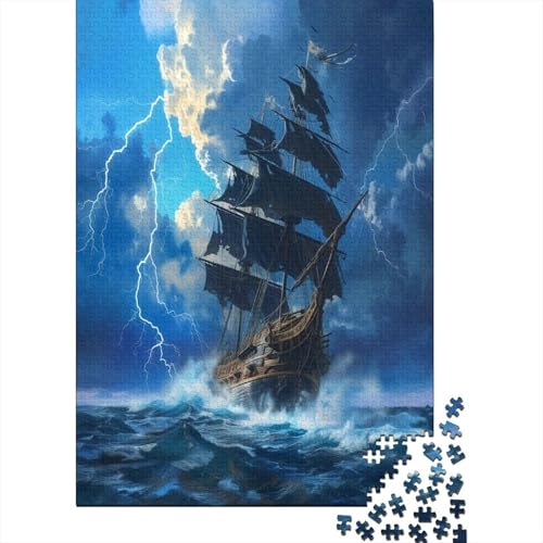 Segelboot 1000 Stück Puzzles Für Erwachsene Teenager Stress Abbauen Familien-Puzzlespiel 1000-teiliges Puzzle Kinder Lernspiel Spielzeug Geschenk Puzzel 1000pcs (75x50cm) von CJURAMTON