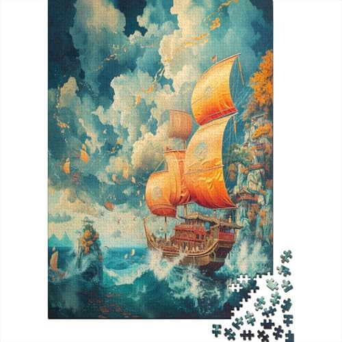 Segelboot Puzzle 1000 Teile,Puzzle Für Erwachsene, Impossible Puzzle, GesKükenlichkeitsspiel Für Die Ganze Familie,Puzzle Legespiel- Erwachsenenpuzzle Puzzel 1000pcs (75x50cm) von CJURAMTON