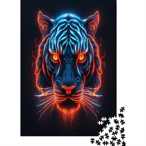 Tiger 1000 Teile,Impossible Puzzle,GesKükenlichkeitsspiel Für Die Ganze Familie, Erwachsenen Puzzlespiel Puzzel 1000pcs (75x50cm) von CJURAMTON