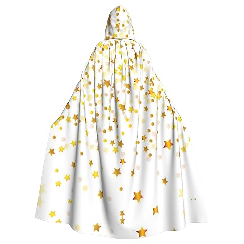 CKGODGF Sparsed Dreamy Stars And Spots Print Karneval Cosplay Kostüm, Partyumhang, Erwachsenen-Kapuzenumhang mit Kapuze, ausgefallenes Rollenspiel-Kostüm von CKGODGF