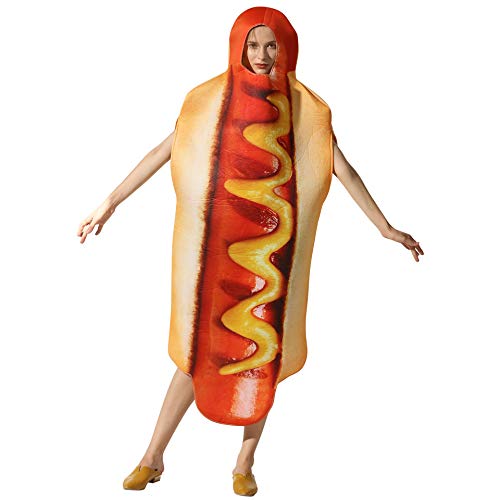 CKPLAS Hot Dog Wiener Brötchen Halloween Kostüm - Unisex Herren Damen Wurstanzug Kostüm Karneval Essen Kostüm von CKPLAS