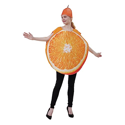 Halloween-Kostüm mit Obstteilen, Kostüm, Uniform, orangefarbenes Spielkleid für Damen und Mädchen, Halloween, Karneval, Show, Verkleidung von CKPLAS