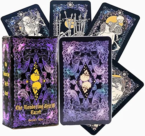 CLDURHGE Tarotkarten mit Buch, Tarotkarten für Anfänger 78 Skelett-Tarotkarten mit elektronischer Version Handbuch Tarotkarten in Standardgröße Englische Ausgabe von CLDURHGE